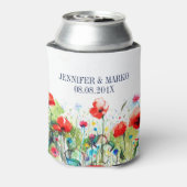 Aquarelle Illustration Farbige Frühlingsblumen Dosenkühler (Kanne Rückseite)