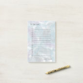 Aquarelle in Blau und Lavendel Post-it Klebezettel (Auf Schreibtisch)