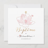 Aquarelle Les Fluers Faire part de Baptême Einladung (Vorderseite)