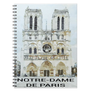 Aquarelle Notre-Dame de Paris Notizblock