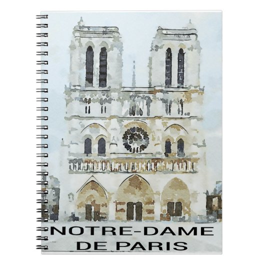 Aquarelle Notre-Dame de Paris Notizblock (Vorderseite)
