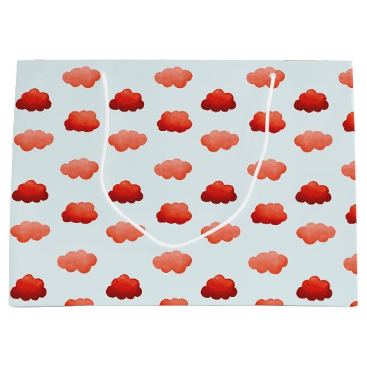 Aquarelle Orangenwolken Große Geschenktüte (Vorderseite)