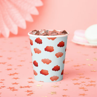 Aquarelle Orangenwolken Pappbecher