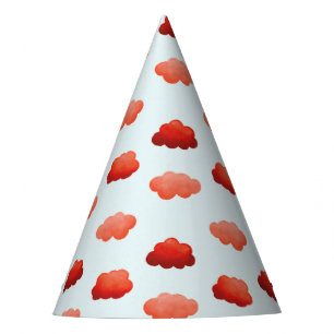 Aquarelle Orangenwolken Partyhütchen