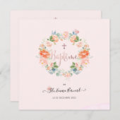 Aquarelle Petites Fluers Faire part de Baptême Einladung (Vorne/Hinten)