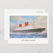 Aquarelle RMS Queen Elizabeth Postkarte (Vorne/Hinten)