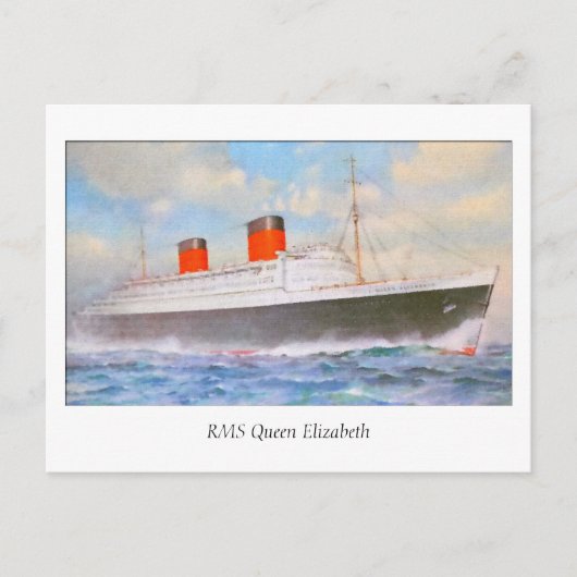 Aquarelle RMS Queen Elizabeth Postkarte (Vorderseite)