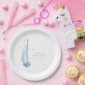 Aquarelle Sailboat Baby Dusche Ahoy Boy's Welcome Pappteller (Party)