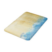 Aquarelle Sand und Wasser Strand Badematte (Schrägansicht)