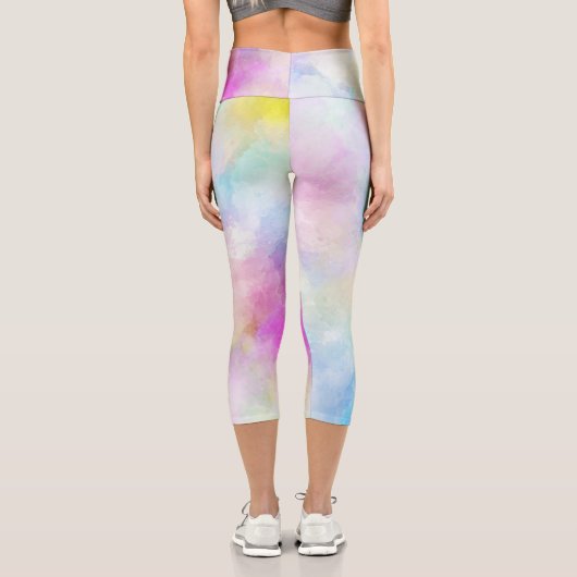 Aquarelle-Stil Capri Leggings (Rückseite)