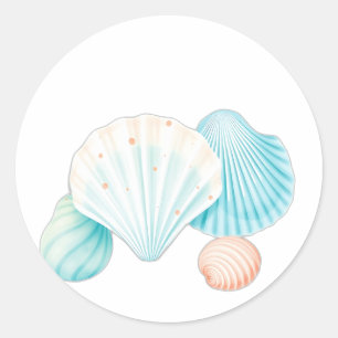 Aquarelle und Korallen Runder Aufkleber