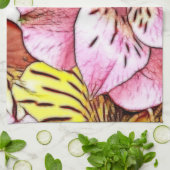 Aquarelle und Pastelle Rosa Hibiskus Kunst, Dichtu Handtuch (Gefaltet)