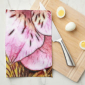 Aquarelle und Pastelle Rosa Hibiskus Kunst, Dichtu Handtuch (Viertel Falte)