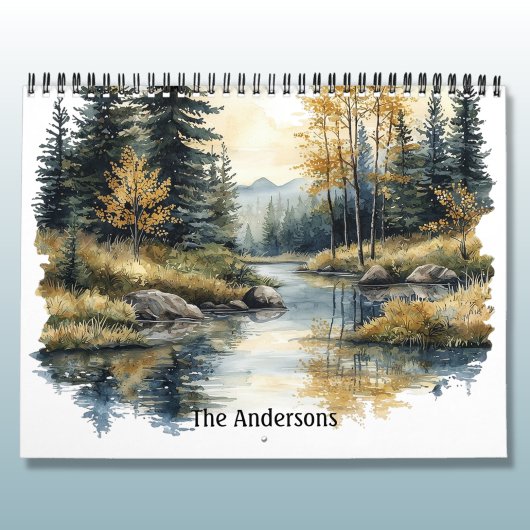 Aquarelle von Bergseen und -bächen Kalender