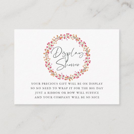 Aquarelle Wild Blume Kinderdusche Begleitkarte (Vorderseite)