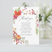 Aquarelle Wild Blume Kinderdusche Dankeskarte (Stehend Vorderseite)