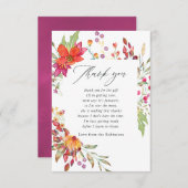 Aquarelle Wild Blume Kinderdusche Dankeskarte (Vorne/Hinten)