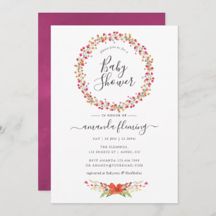 Aquarelle Wild Blume Kinderdusche Einladung