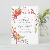 Aquarelle Wild Blume Online Virtual Wedding Einladung (Stehend Vorderseite)