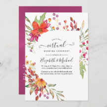 Aquarelle Wild Blume Online Virtual Wedding