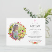Aquarelle Wildblume Taufe oder Weihnachten Einladung (Stehend Vorderseite)