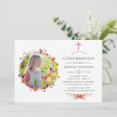 Aquarelle Wildblume Taufe oder Weihnachten Einladung (Stehend Vorderseite)