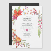 Aquarelle Wilde Blume Hochzeit Magneteinladung (Vorne/Hinten)