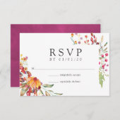 Aquarelle Wilde Blume Hochzeit RSVP Karte (Vorne/Hinten)