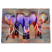 Aquarelleffekt Elefant-Digital-Kunst Große Geschenktüte (Vorderseite)