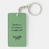 Aquarelleiche Retro Rustic Family Wiedersehen Schlüsselanhänger (Rückseite)