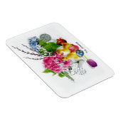 Aquarelleier, Ducklings und Frühlingsblumen Magnet (Rechte Seite)