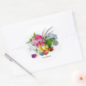 Aquarelleier, Ducklings und Frühlingsblumen Runder Aufkleber (Umschlag)