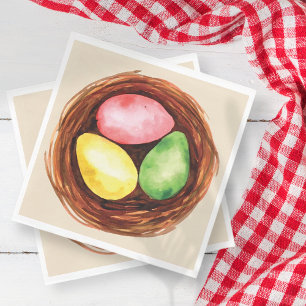 Aquarelleier für Ostern Serviette