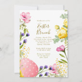 Aquarelleier-Jagd und Osterbrunch Einladung (Vorderseite)