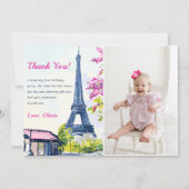 Aquarelleiffelturm Geburtstag Danke Karte (Vorderseite)