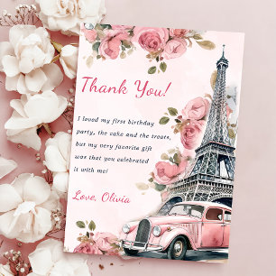 Aquarelleiffelturm Geburtstag Danke Karte