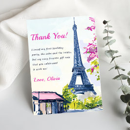 Aquarelleiffelturm Geburtstag Danke Karte