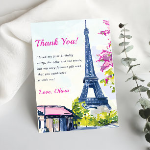 Aquarelleiffelturm Geburtstag Danke Karte