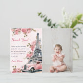 Aquarelleiffelturm Geburtstag Danke Karte (Stehend Vorderseite)