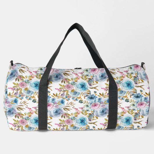 Aquarelleis Blau Rosa Rose Große Duffle Bag (Vorderseite)