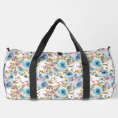 Aquarelleis Blau Rosa Rose Große Duffle Bag (Rückseite)
