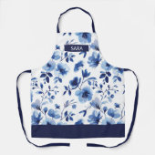 Aquarelleis Blauer Blume Schürze (Vorderseite)
