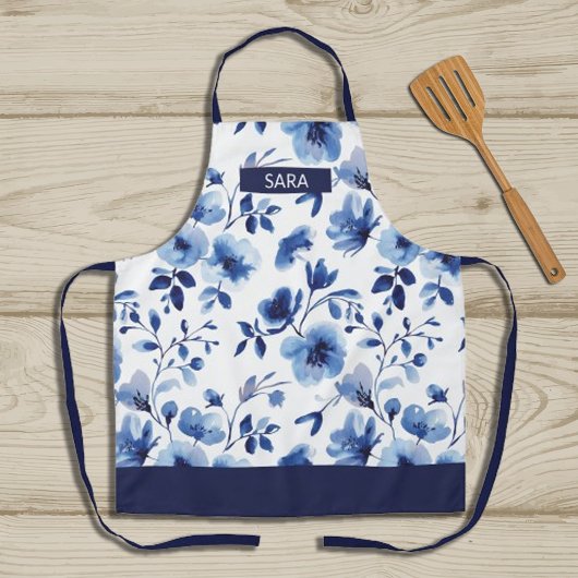Aquarelleis Blauer Blume Schürze