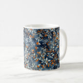 Aquarelleis Blauer Winter Blumenmuster Tasse (VorderseiteRechts)