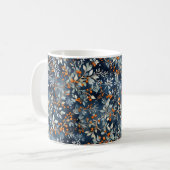 Aquarelleis Blauer Winter Blumenmuster Tasse (Vorderseite Links)