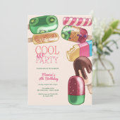 Aquarelleis cooles Party Geburtstag Einladung (Stehend Vorderseite)