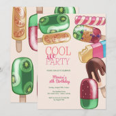 Aquarelleis cooles Party Geburtstag Einladung (Vorne/Hinten)