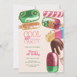 Aquarelleis cooles Party Geburtstag Einladung