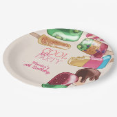 Aquarelleis cooles Party Geburtstag Pappteller (Schrägansicht)