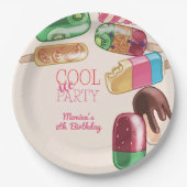 Aquarelleis cooles Party Geburtstag Pappteller (Vorderseite)